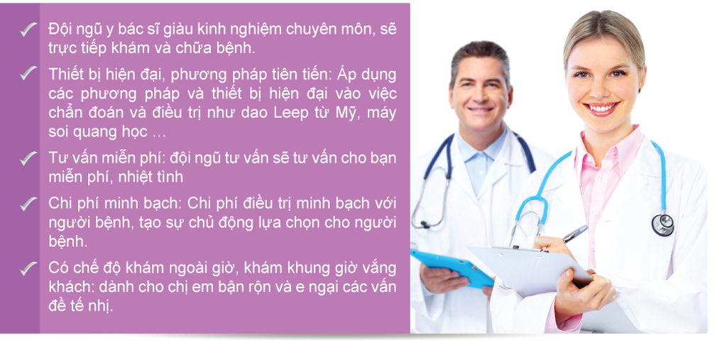 Điều trị viêm lộ tuyến cổ tử cung ỏ phòng khám đa khoa Hoàn Cầu